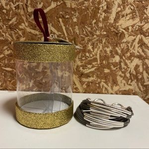 NEW Gray & Silver Bracelet • Gift Box Included!